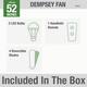 Hunter 52" Dempsey Flush Mount Ceiling Fan w/ LED Light Kit and Handheld Remote