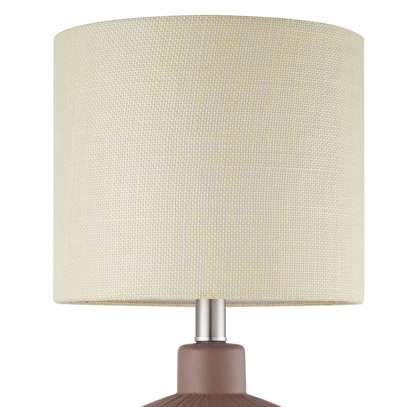 KAWOTI Fluted Ceramic Table Lamp (H18.25" x W10" x D10")