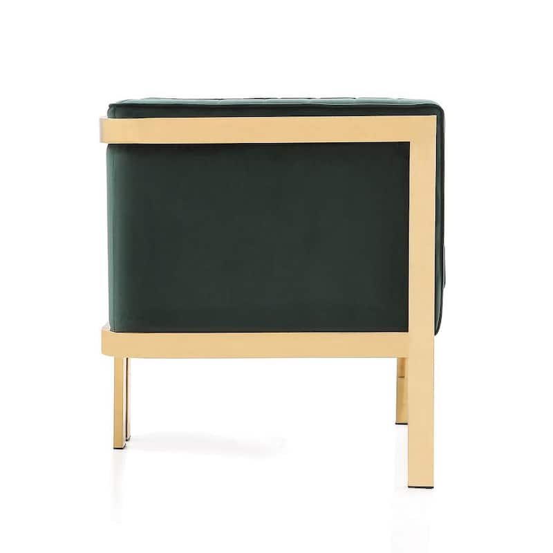 Manhattan Comfort Paramount Polished Brass Velvet Accent Armchair