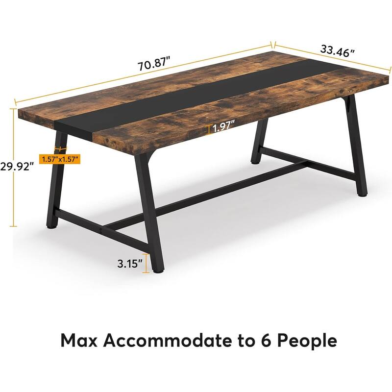 70.87" Modern Rectangular Conference Table for 6-8 People