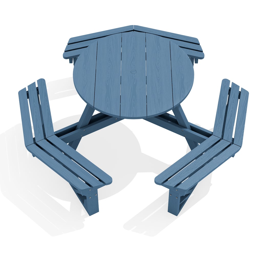 Integrated Structure HDPE 35.43''L Circle Picnic Table