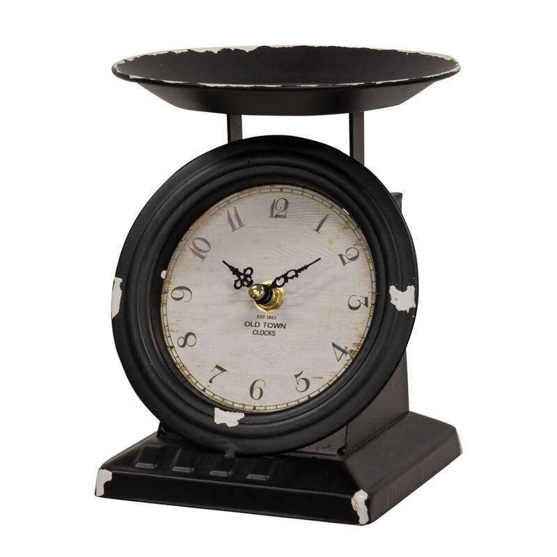 Vintage Black Old Town Scale Clock