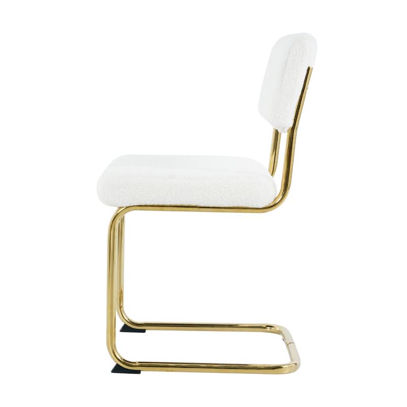 Modern Fabric 4 Piece Kitchen Dining Chair Set with Upholstered, Gold Metal Legs for Dining Room Kitchen Living Room Bedroom
