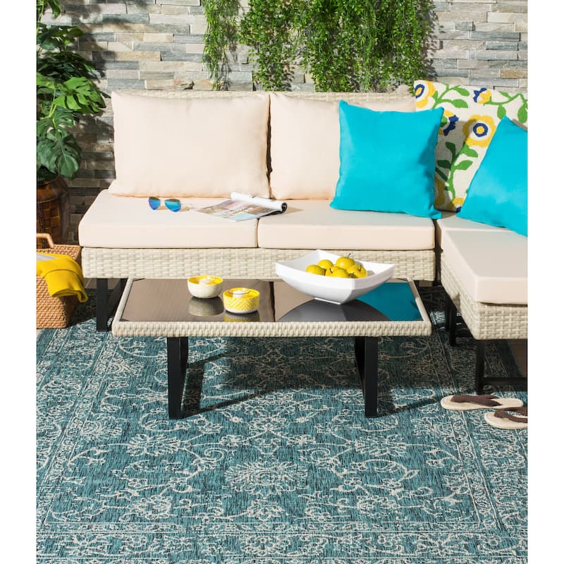 SAFAVIEH Courtyard Aquata Indoor/ Outdoor Waterproof Patio Backyard Rug
