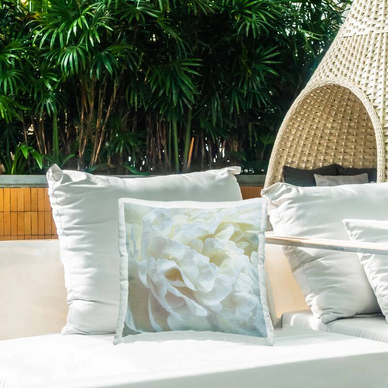 Stupell Elegant White Petals Printed Outdoor Throw Pillow Design by David Pollard
