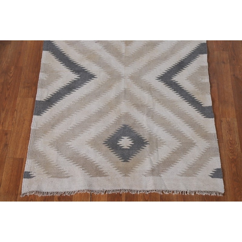 Southwestern Kilim Oriental Area Rug Hand-Woven Wool Carpet - 3'1"x 5'0"