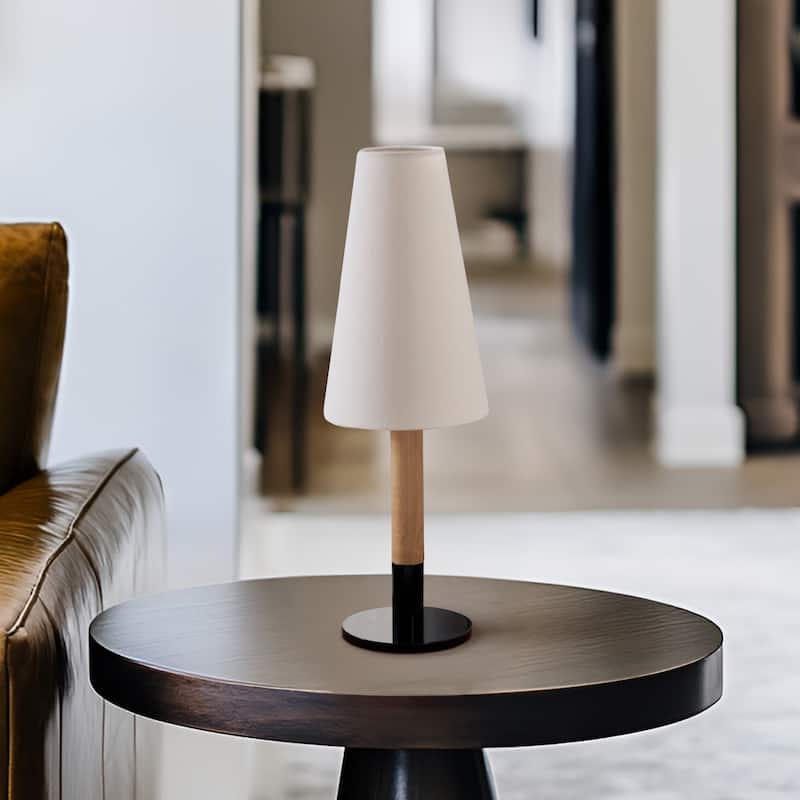 Brightech Arthur LED Oak Wood Modern Empire Dimmable Bedside Nightstand Desk Lamp