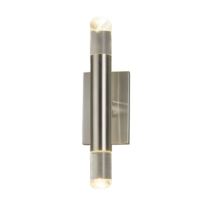 Justice Design Group EVOLV Acryluxe Kyber ADA 2-Light LED Up & Downlight Wall Sconce with Clear Acrylic - Brushed Nickel