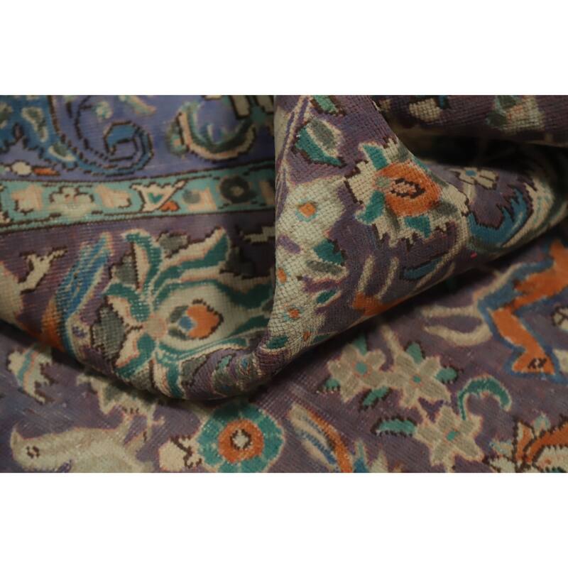Hand Knotted Oriental 100% Wool Carpet Traditional All-Over Purples Tabriz Area Rug - 7' 10'' X 5' 3''