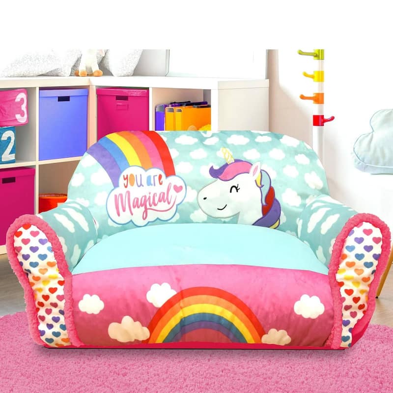Heritage Kids Unicorn Toddler Pink Bean Bag Sofa Chair