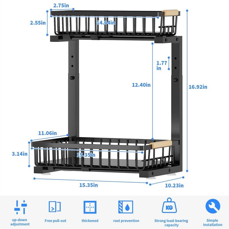 2 Pack Under Sink Organizer - ‎15.75 x 11.81 x 16.14