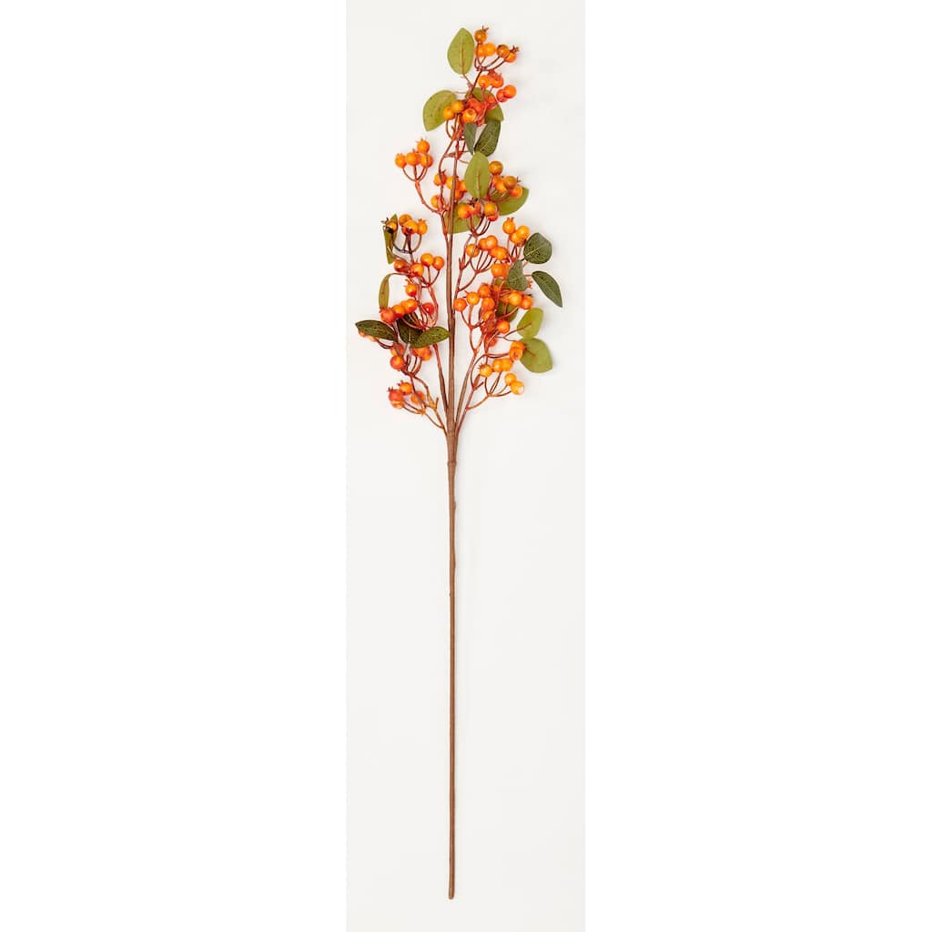 31" Fall Berries Spray, Orange, Set of 3