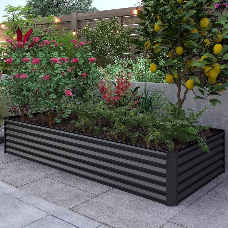 Heavy-Duty Outdoor Garden Planter Box for Vegetables with Safety Edge
