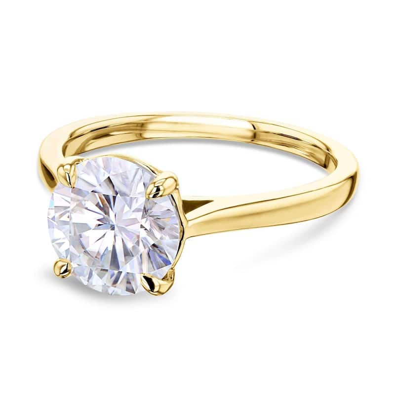 Kobelli 2 Carat Lab Grown Diamond Certified 14k Solid Gold Solitaire Taper Basket Melinda Engagement Ring (EF/VS)