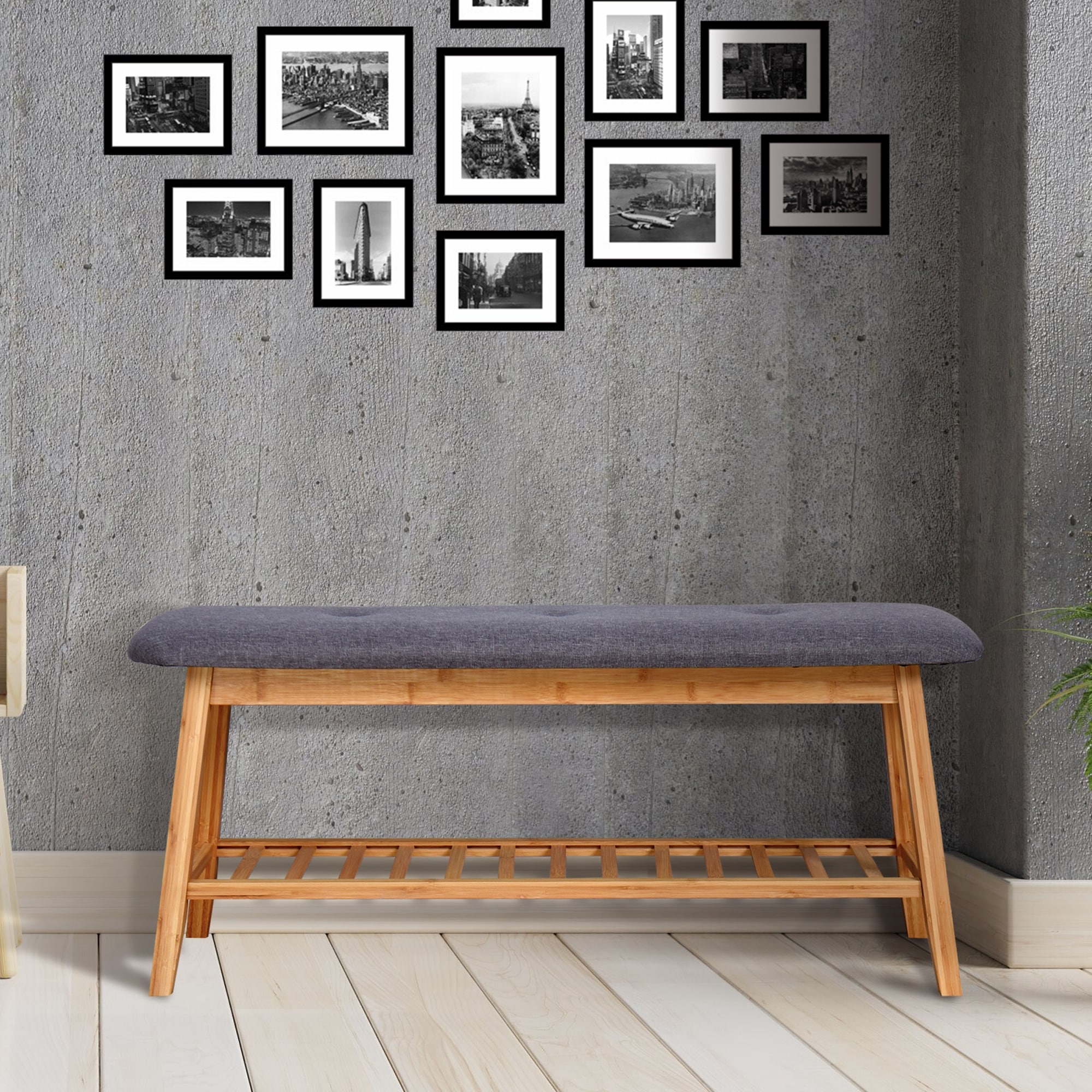 Small bench for entryway outlet