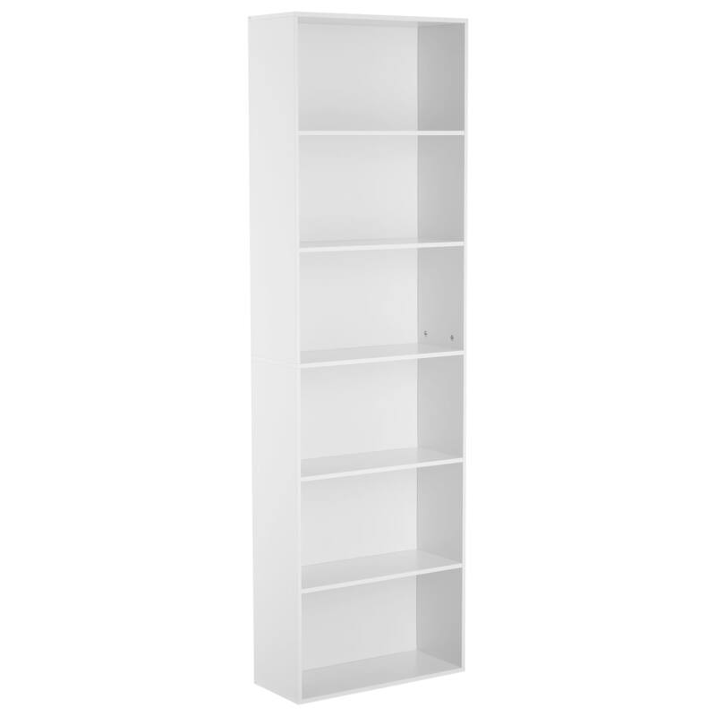 Rustic Industrial Bookcase - 6 Shelf Wood Organizer for Home, Office, Library