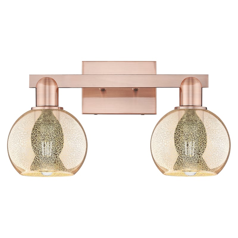 Innovations Lighting Endless Possibilities Arcadia - Athens - 2 Light 17" Bath Vanity Light - Mercury/Antique Copper