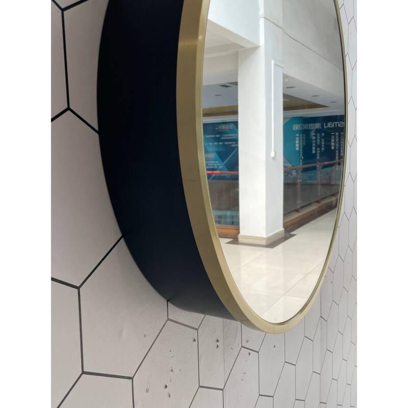 Metal Framed Wall-Mount Bathroom Medicine Cabinet with Mirror, Large Storage Space, Black Iron Powder Material