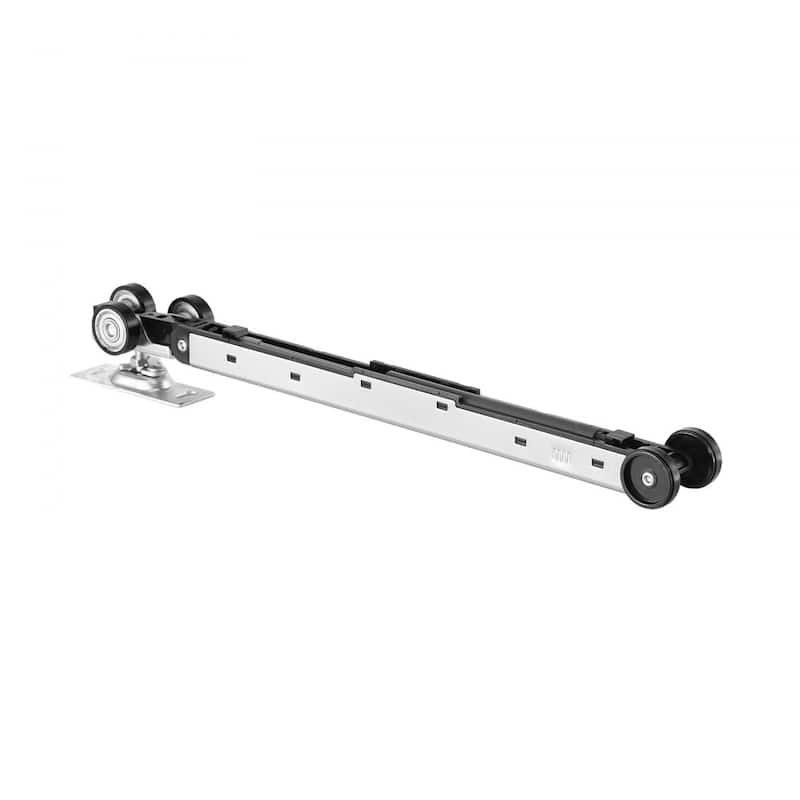 Brown-Silver Wood and Steel Soft-Close Pocket Door Frame Kit Adjustable