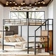 preview thumbnail 6 of 13, Full Over Full Metal Bunk Bed with Lateral Storage Ladder and Wardrobe, Space Saving