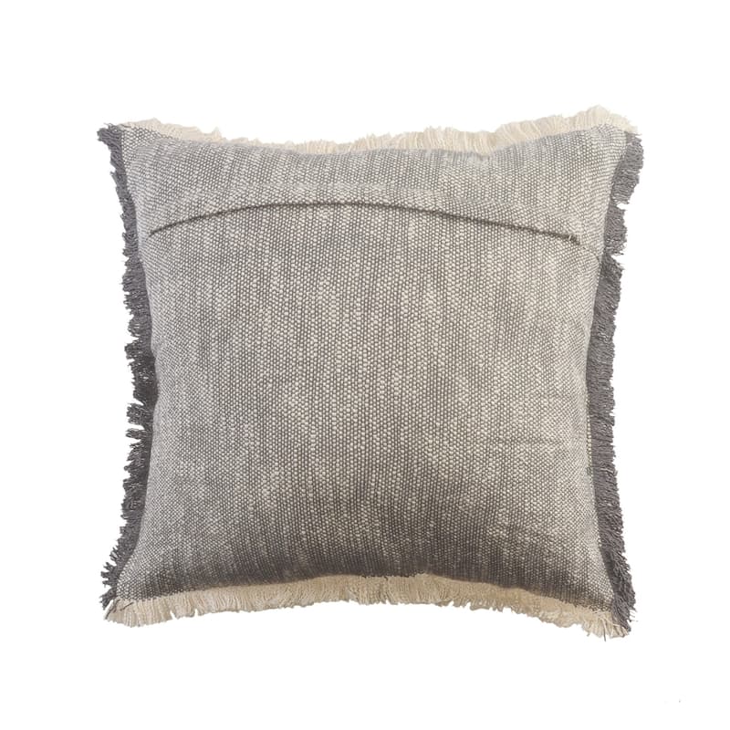 HomeRoots 20" X 20" Gray And White 100% Cotton Abstract Zippered Pillow