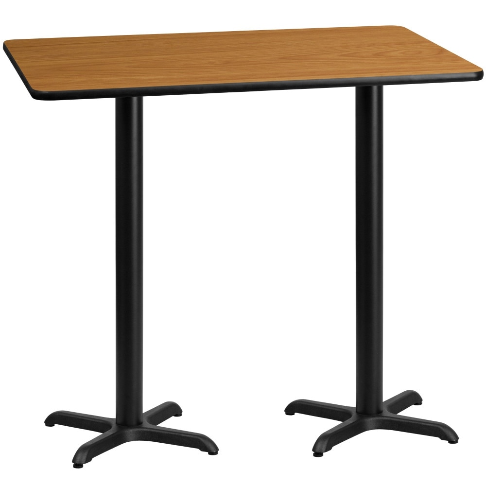 30'' x 60'' Rectangular Table Top with 22'' x 22'' Bar Height Table Bases