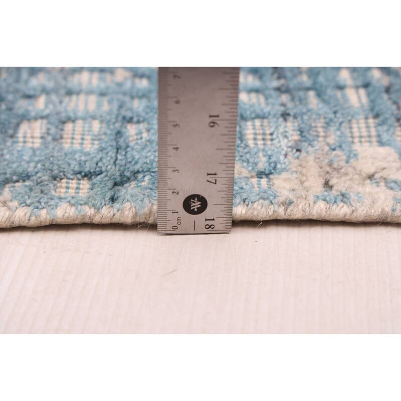 ECARPETGALLERY Hand Loomed Elysian Sky Blue Rug - 8'1 x 9'10