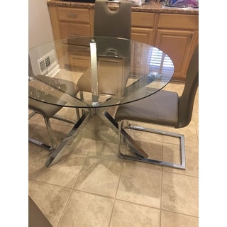 Coaster Company Chrome Glass Top Dining Table