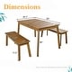 preview thumbnail 7 of 5, 3-Piece Outdoor Solid Wood Table & Bench Set, Patio Furniture Set