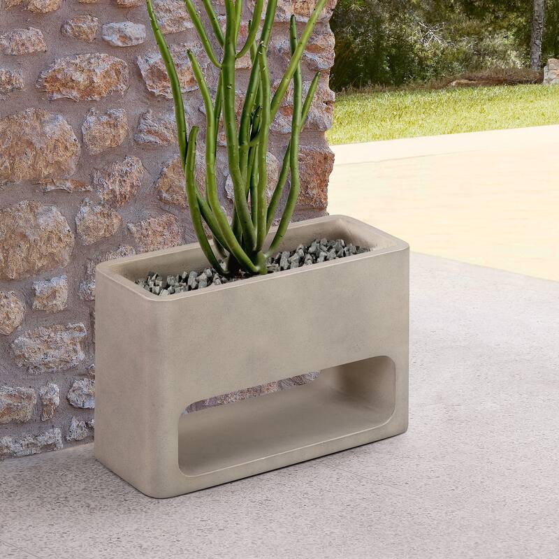 Sunstone Modern Indoor Outdoor Lightweight Concrete Planter