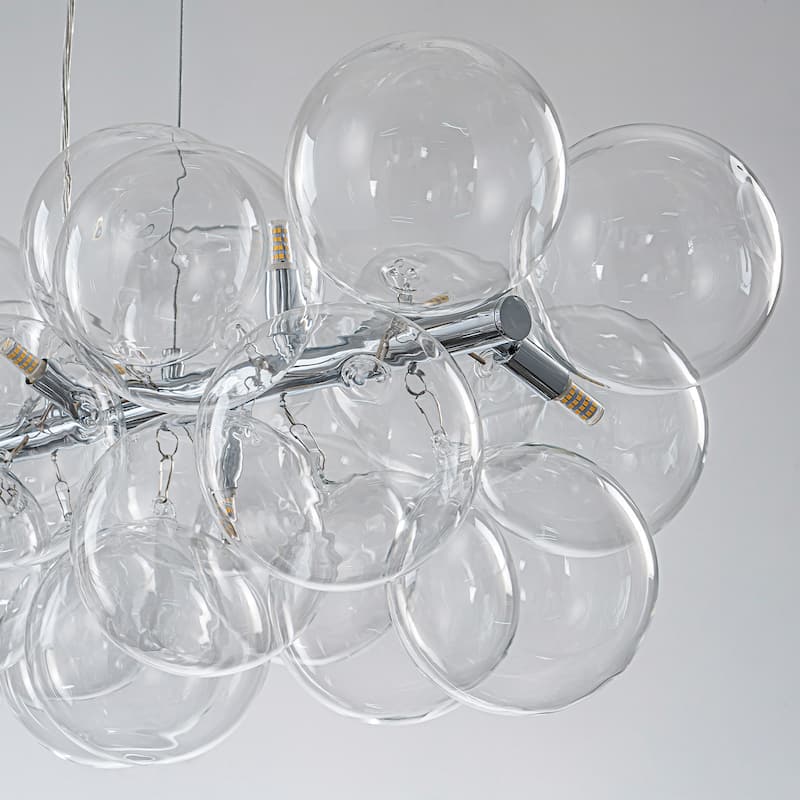 Modern 42" Large Glass Sputnik Bubble Chandelier Cluster Smoked Linear Chandelier