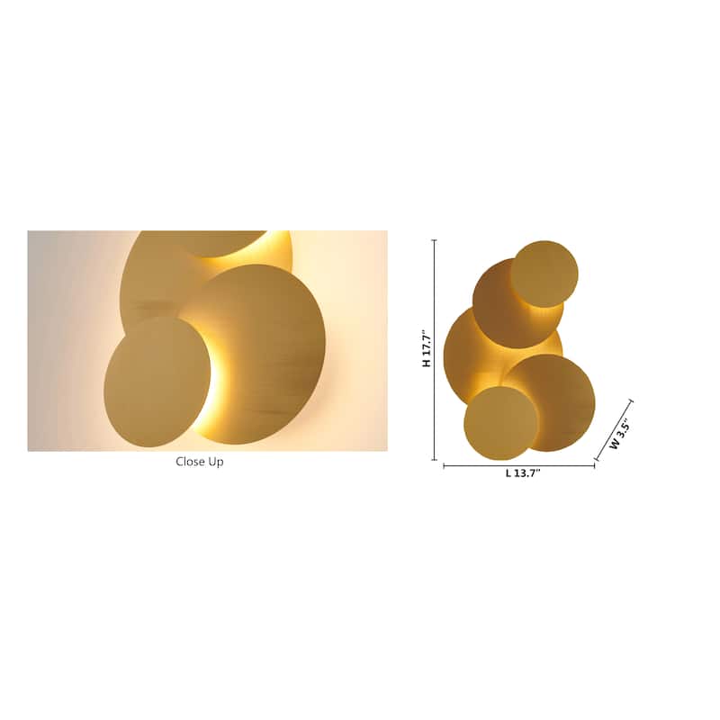 3-Light Brass LED Wall Sconce