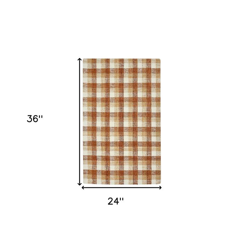 HomeRoots Plaid Transitional Rectangle Area Rug