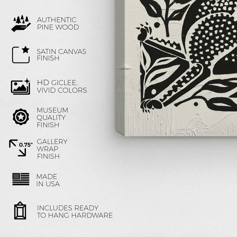 Wynwood Studio Canvas Animals Juggle Cat Imprint Black and Modern & Contemporary Wall Art Canvas Print