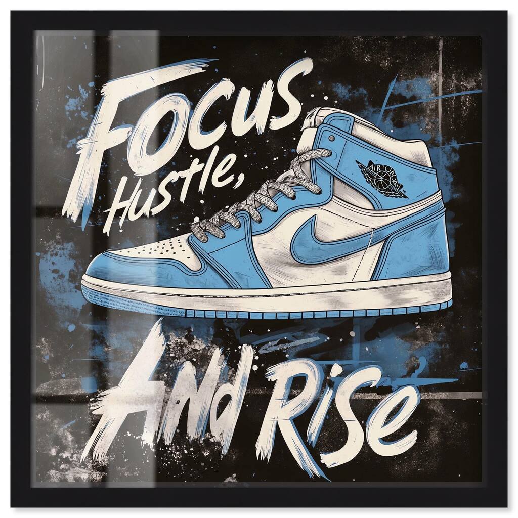 Hustle and Rise Sneaker Shadowbox by Art Remedy