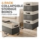 preview thumbnail 7 of 22, Cheer Collection 4 Pack Large Fabric Storage Baskets with Handles Collapsible Organizer Bins