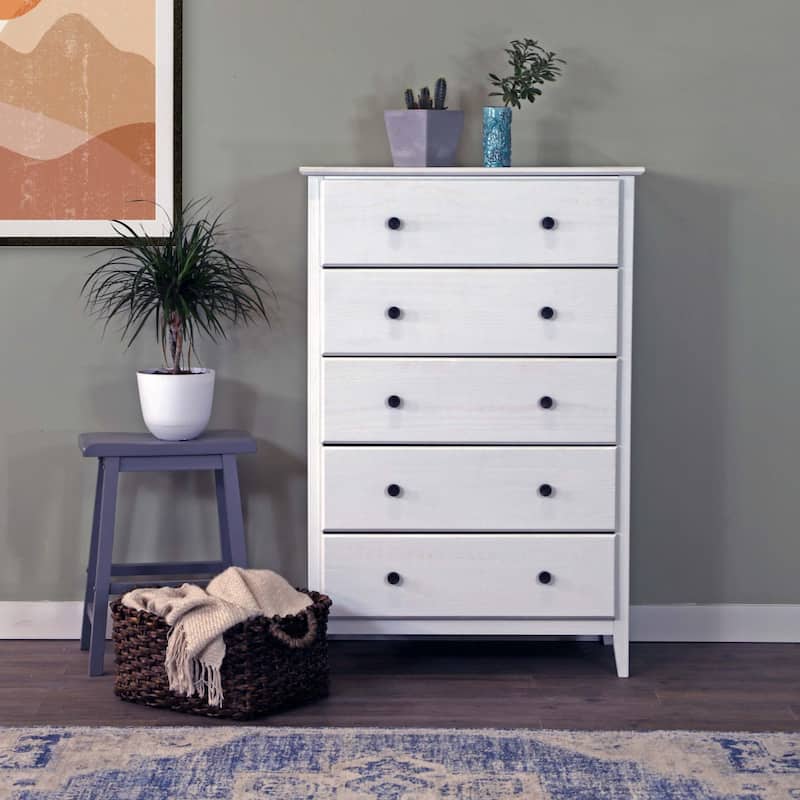 Grain Wood Furniture Greenport Coastal Solid Wood 5-drawer Chest
