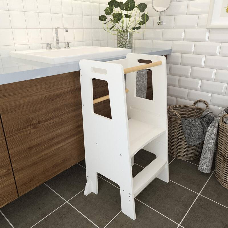 Kids Standing Tower, Child Kitchen Step Stool Toddler Wood Stepping Stool - Children's Montessori Stool - Adjustable Height