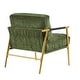 preview thumbnail 43 of 63, 27.56" Modern Accent Chair with Plush Cushions, Metal Frame, and Wooden Armrest Design -for Living Room, Bedroom