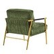preview thumbnail 10 of 30, Modern Accent Chair with Plush Cushions, Minimalist Metal Frame, and Wooden Armrest Design