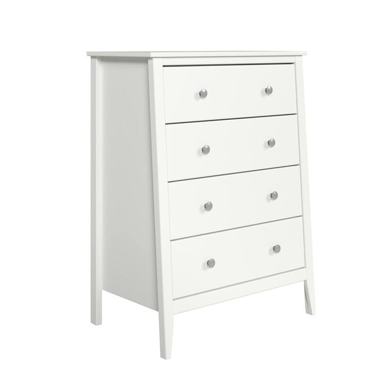 Jela Solid Wood 4 Drawer Dresser - White