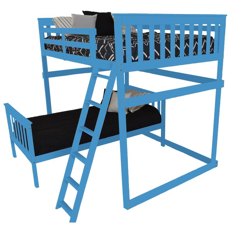 Pine Full Mission Loft Bed with Side Ladder
