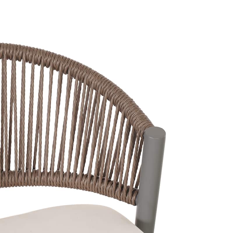 Christopher Knight Home - Beverly Outdoor Barstools with Scallop Backrest (Set of 4) - Iron