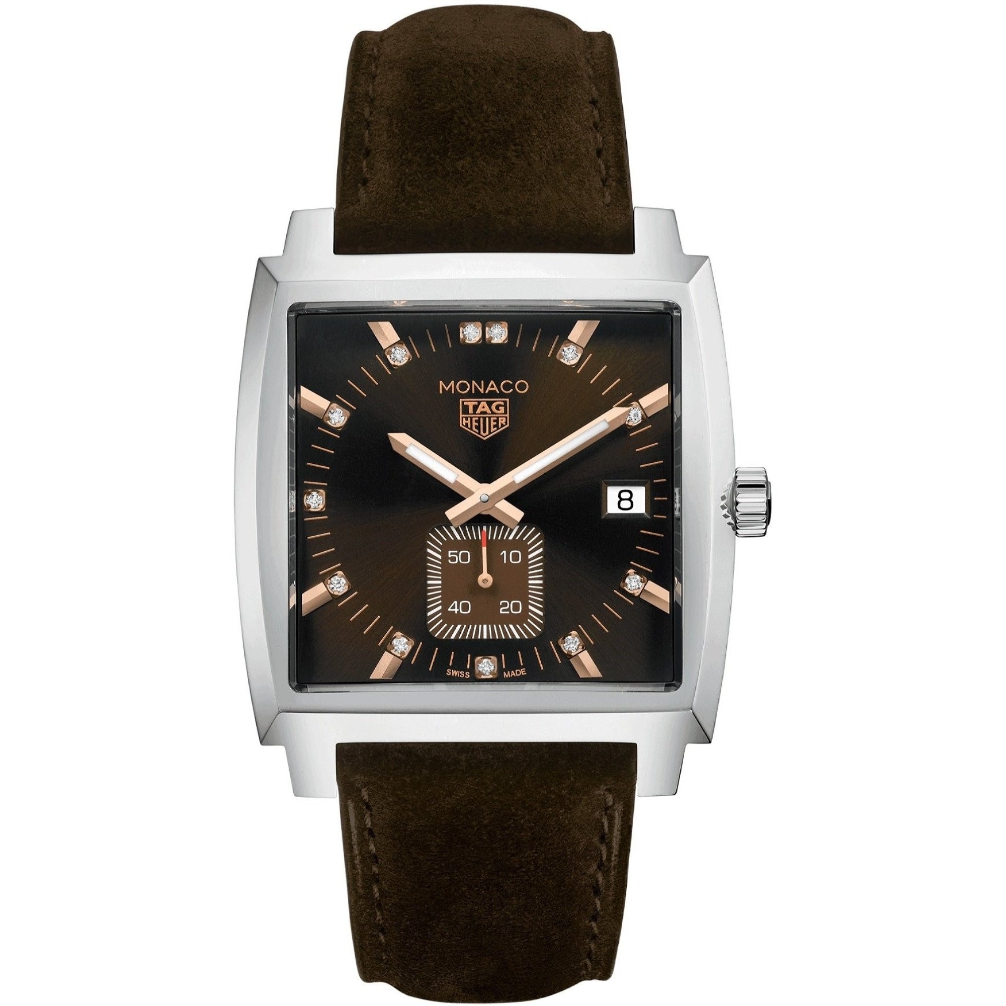 Shop Tag Heuer Women S Waw131c Fc6419 Monaco Brown Leather Watch On Sale Overstock 31674686