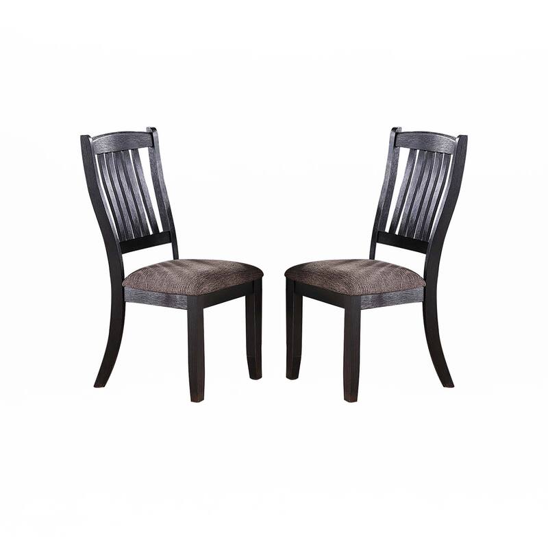 Dark Coffee Fabric Upholstered Side Chairs(Set of 2) - Dark Coffee