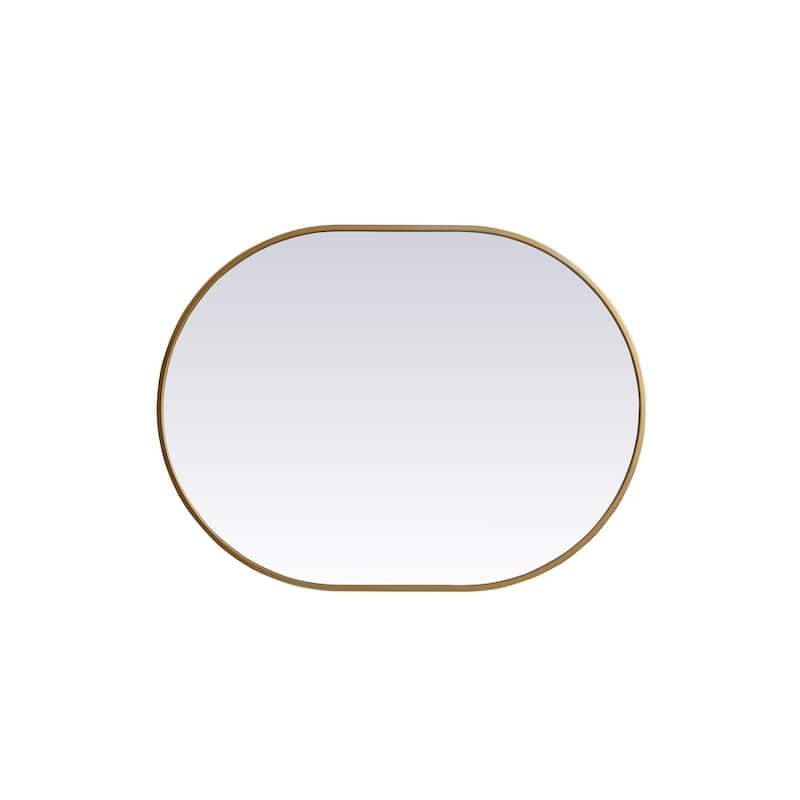 Indigo Home Metal Frame Oval Mirror 27x36 Inch
