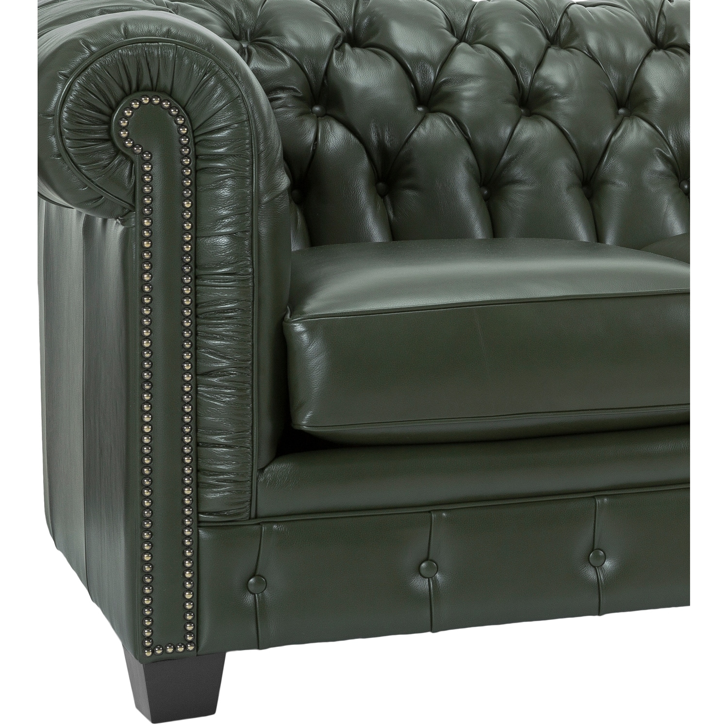 Hancock tufted on sale italian leather sofa
