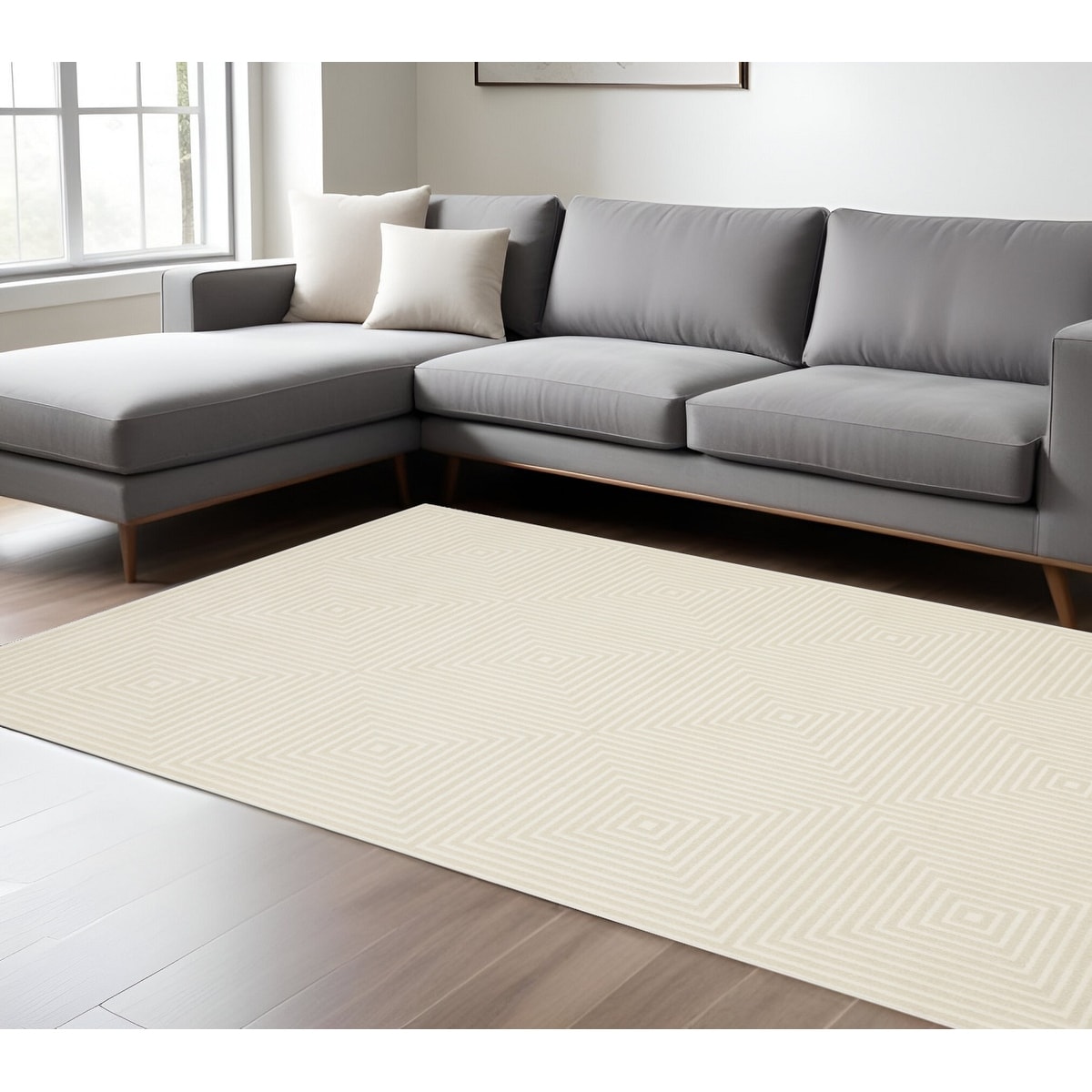 HomeRoots Cika Geometric Transitional Rectangle Area Rug