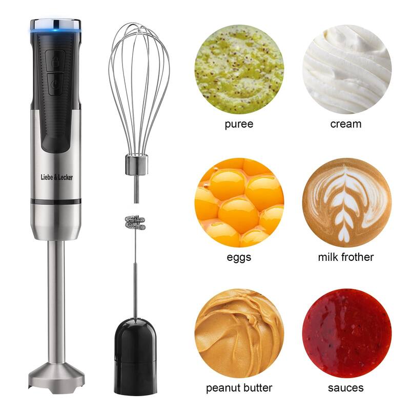 Cordless Hand Blender, Immersion Blende Handheld USB Rechargeable 8
