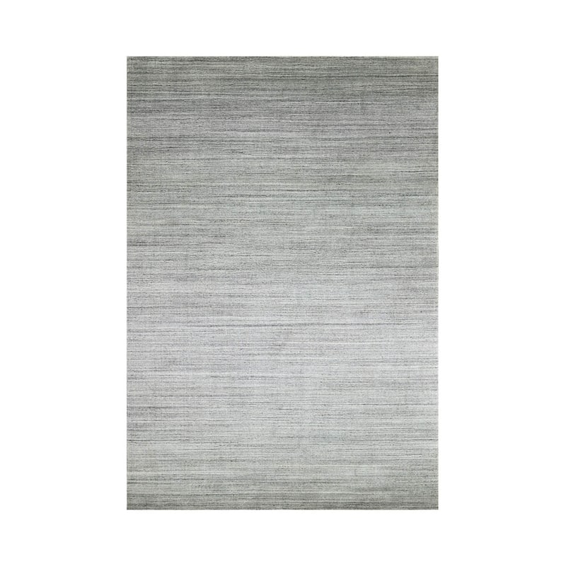 Hand Knotted Tone On Tone Gray Tibetan Wool Modern Oriental Area Rug
